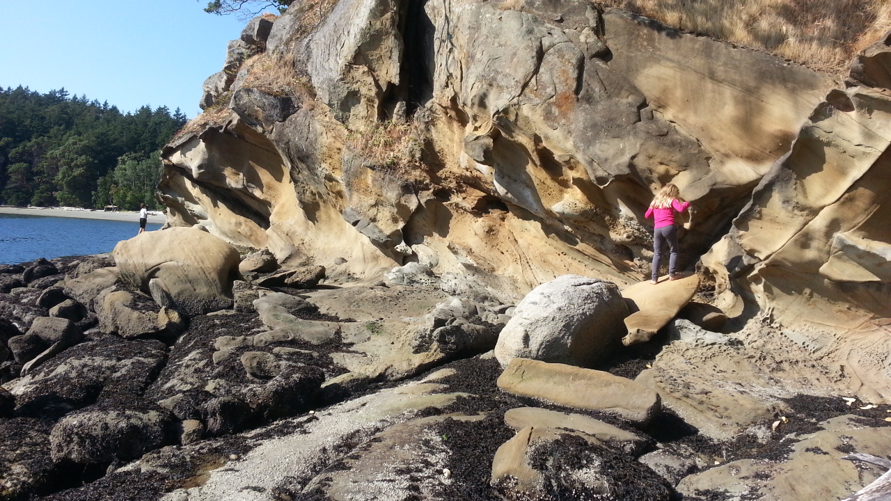 Exploring Sandstone at Sucia Marine Park