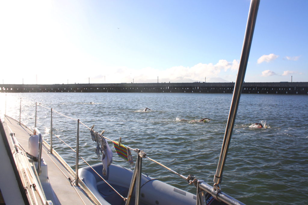 Swimmers in Aquatic Park