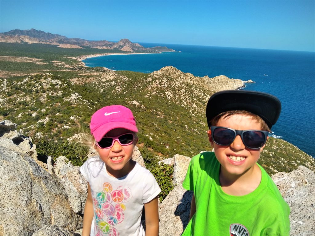 We made it to the top! (Barely, the kids were troopers and wow, was it ever hot in the lee side of the slope without the wind)