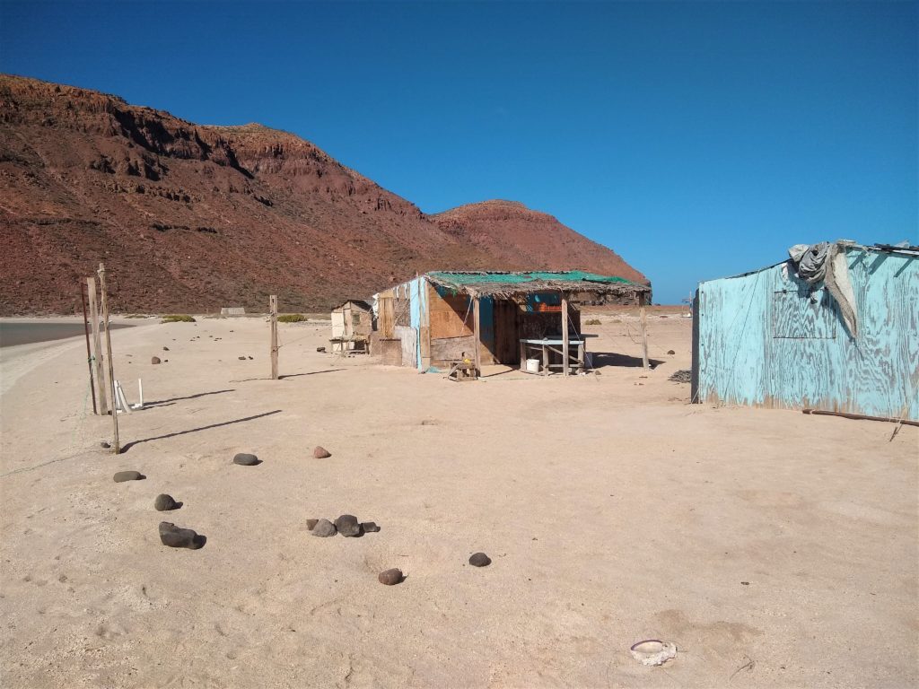 Fishermen's huts on Isla Partida