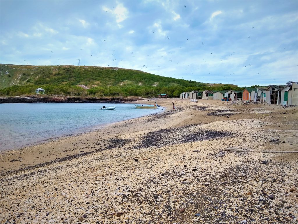 Fishermen's huts on the beach