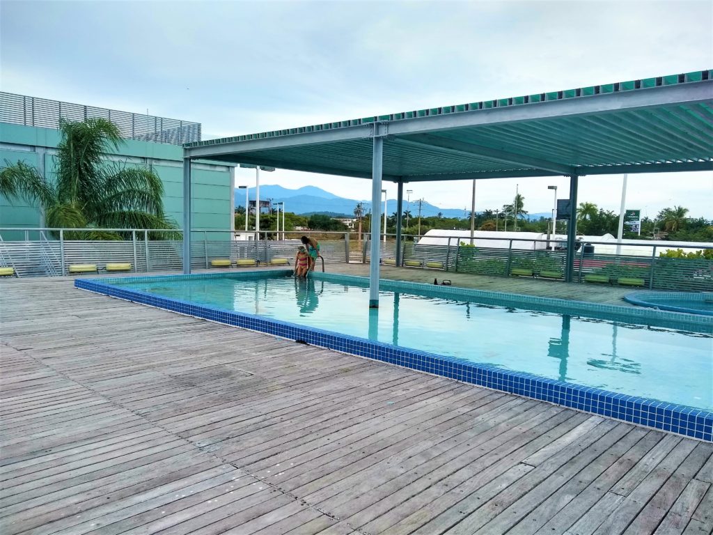 The pool at the marina kept us all sane.