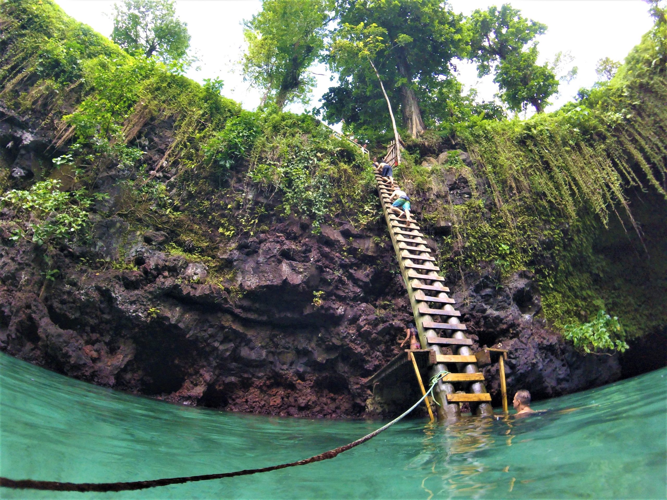 That's quite a climb! To Sua ocean trench on Upolu