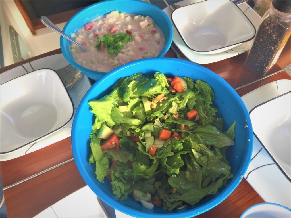 Poisson Cru and Salad - decadent cruising treats!