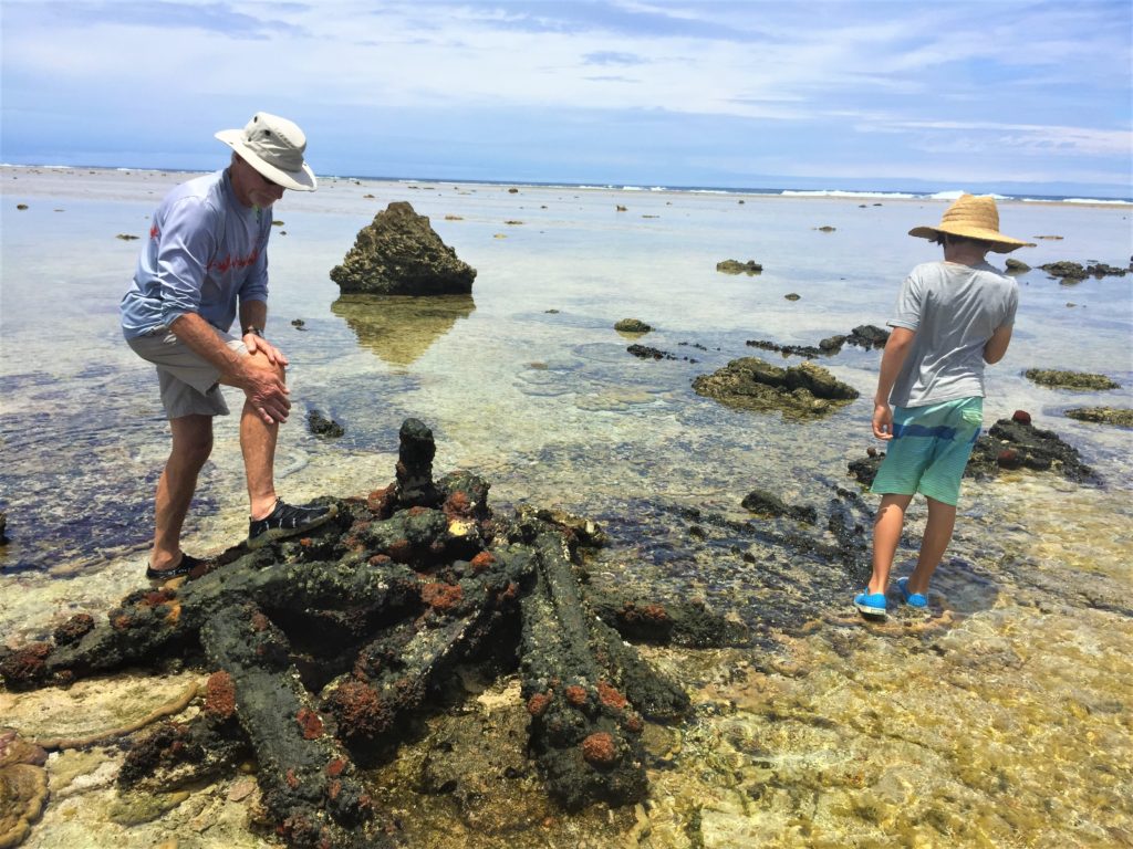 The anchor and the ballast were the only remnants of the ship left. You could still see the indentation in the reef from where the anchor pulled and the ship lay.