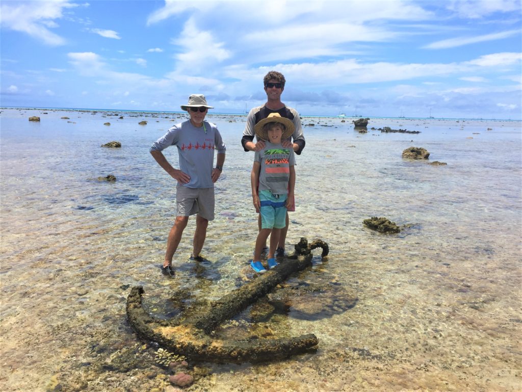 Humbling to see the anchor from an old ship that wrecked on the reef.