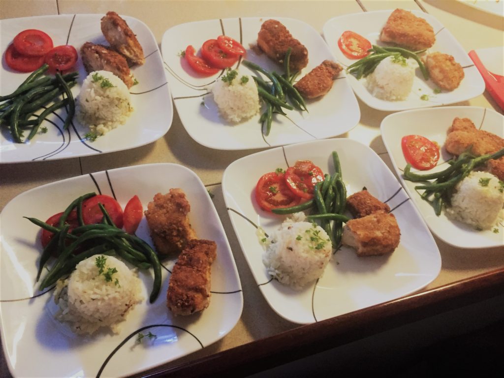 Breaded Mahi Mahi in Panko and cooked in Coconut oil.  One of several fish dinners we enjoyed.