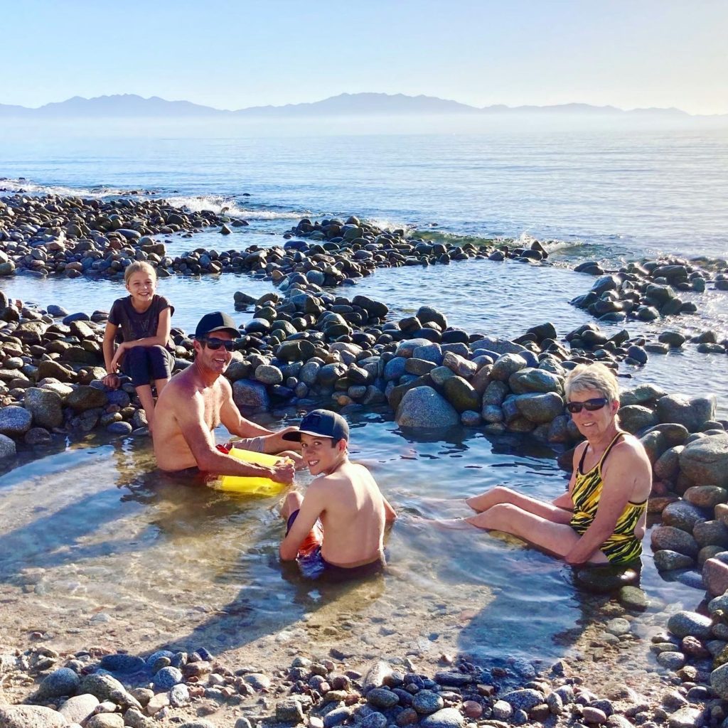 Morning dip in the hot pools