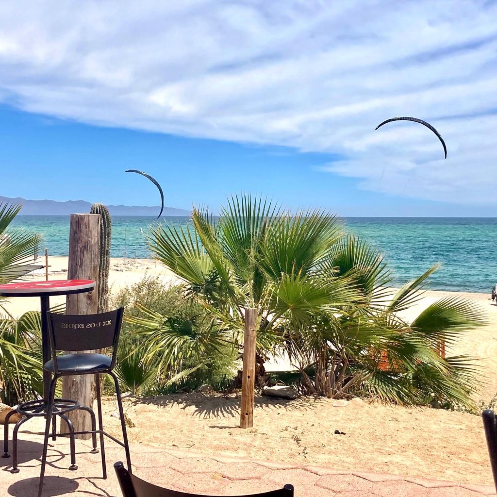 View from the ceviche bar -Nate and Gav launching at Playa Central