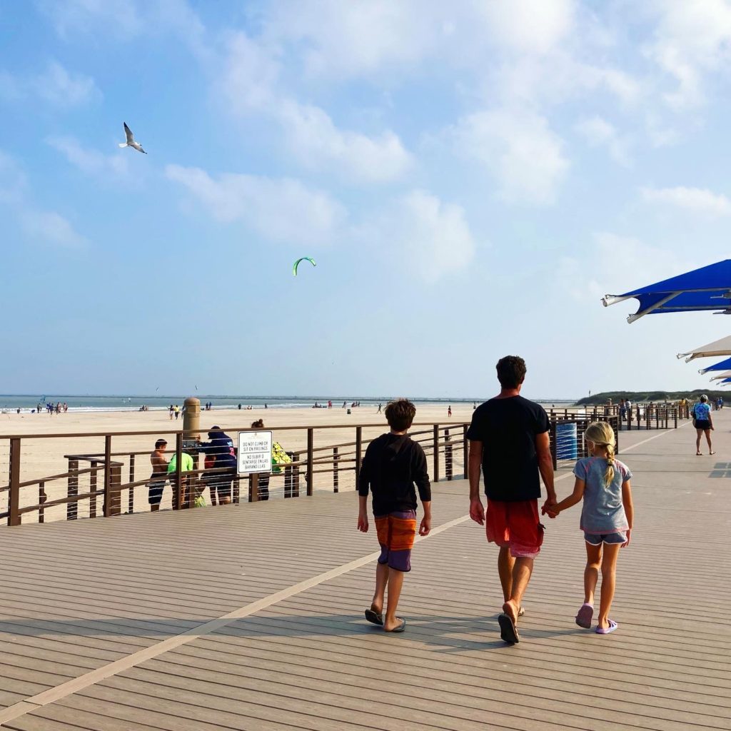 Strolling the promenade at South Padre